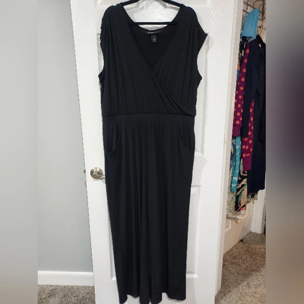 Lane Bryant Black Jumper/Romper Cinch Waist Cap Sleeves in Size 18/20 - 2X
